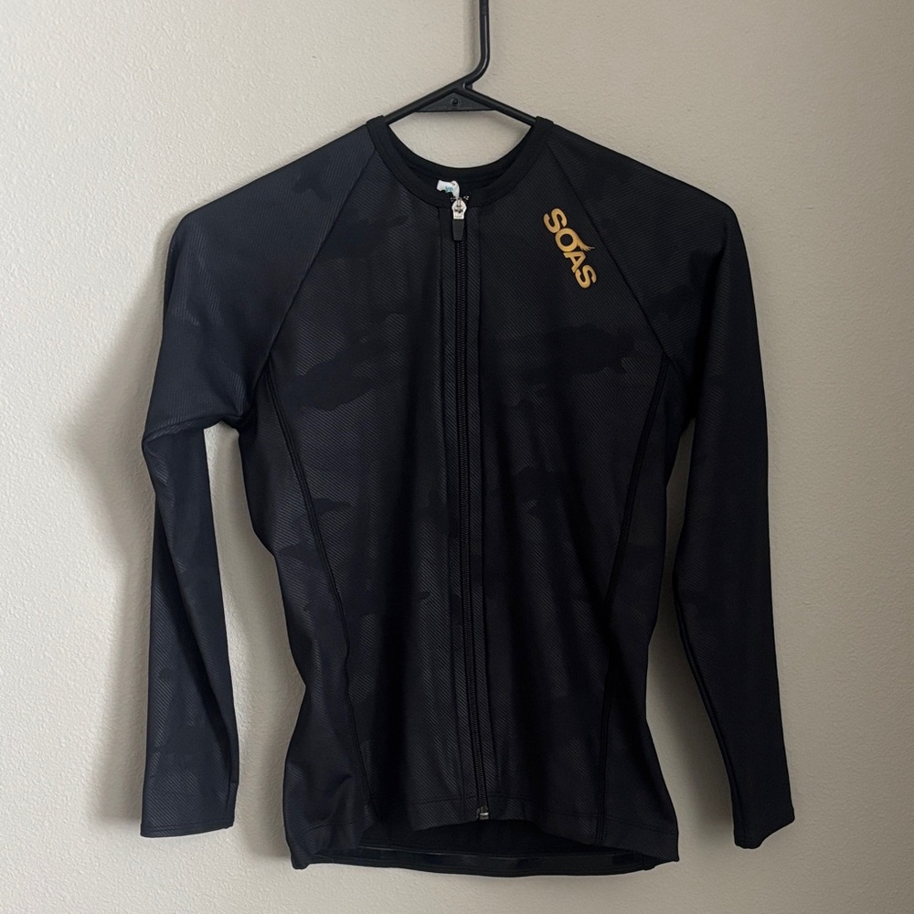 SOAS Women’s Black Camo Long Sleeve Cycling Jersey XS NWOT
